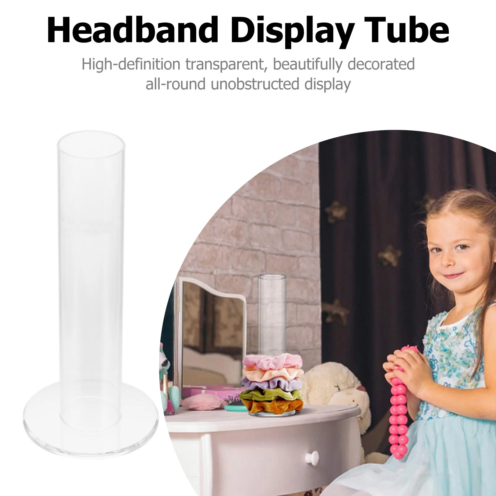 

1Pcs Acrylic Hair Tie Display Stand Transparent High Toughness Flower Arrangement Tube Home Decor Headband Display Tube Dried