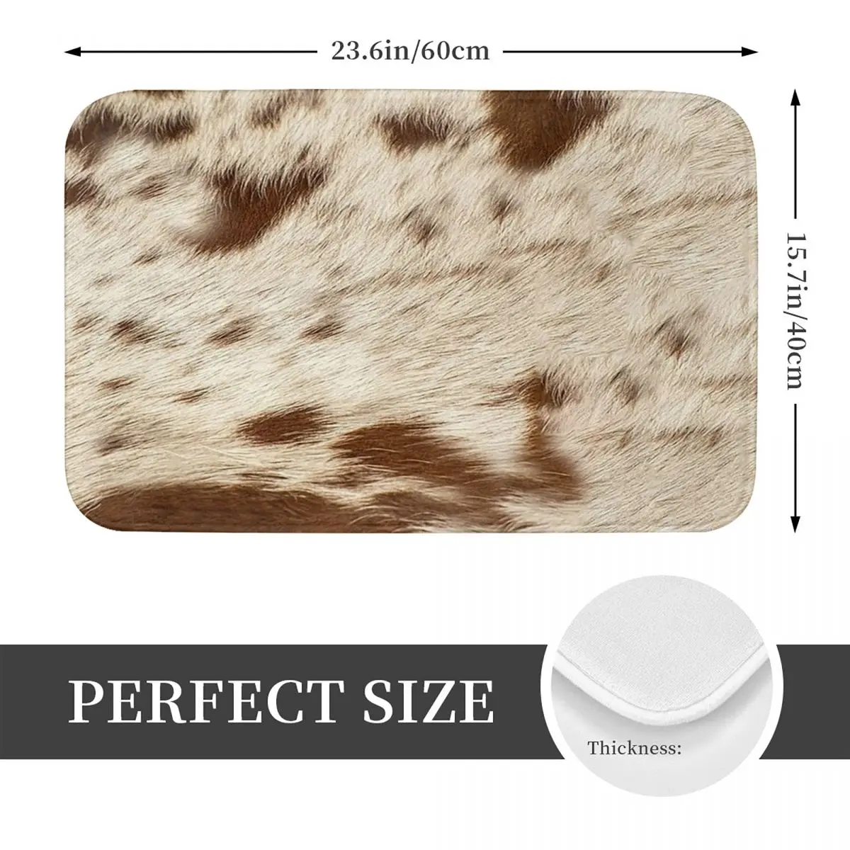 Cow Hide Brown And White Non-slip Doormat Floor Mat Washable Carpet Rug for Kitchen Entrance Home Balcony Footpad Mats