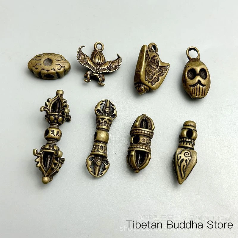 Tibetan-style antique brass small pendant accessory, vajra scepter, machete, decorative bracelet accessory, vajra bird pendant