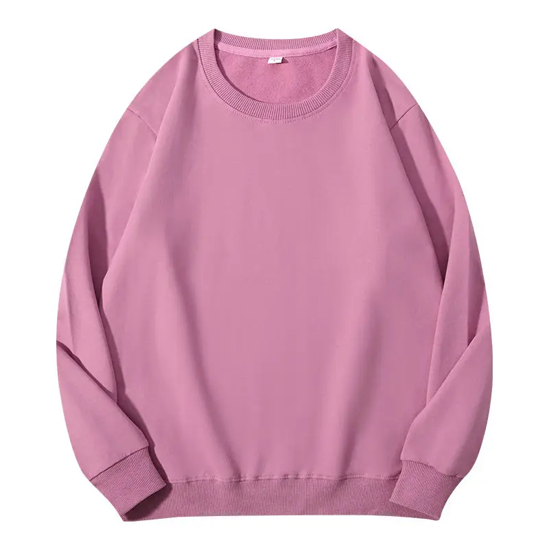 Sudadera de gran tamaño verde menta para mujer, Tops básicos de manga larga, jerséis holgados de color rosa para novio, sudaderas para mujer sin capucha de algodón