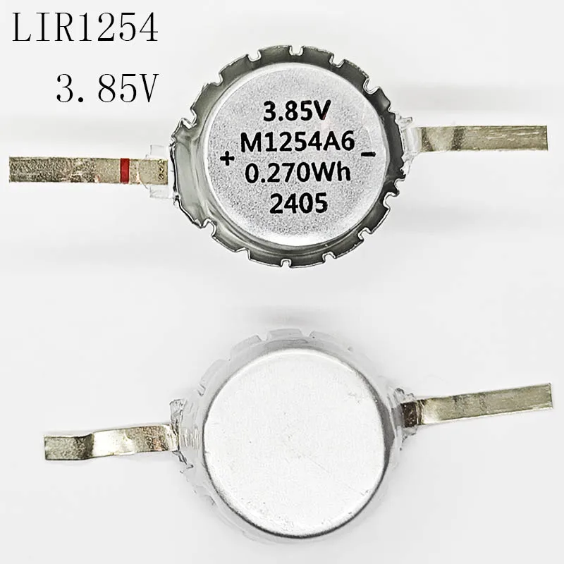 4 TEILE/LOS LIR1254 70mah Wiederaufladbare Soft Button Batterie 3,8 v 4,35 v Für Hochspannung Bluetooth Kopfhörer
