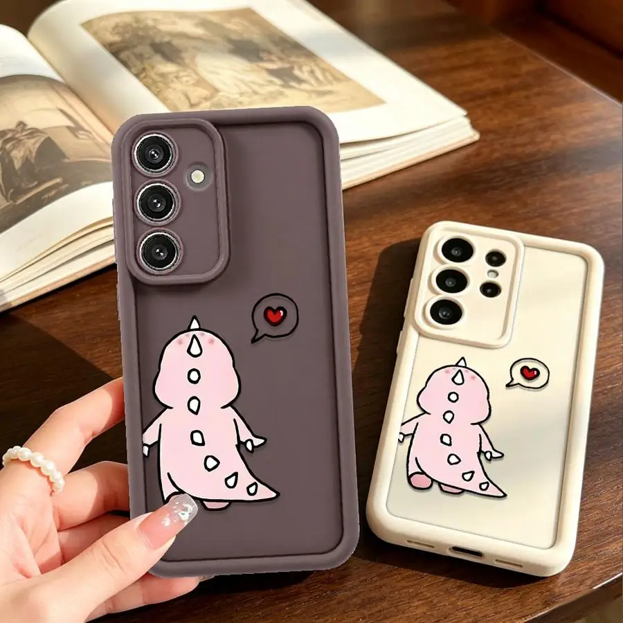 Pink Dino Heart Phone Cover Case for Samsung Galaxy S26 S21 S23 S24 ultra S20 FE Note 20 Ultra S22 Plus S25
