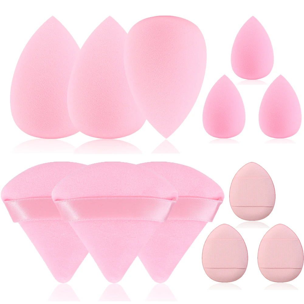 12pcs Makeup Sponges Puff Set Face Beauty Cosmetic Mini Powder Puffs for Foundation Cream Concealer Soft Beauty Egg Makeup Tools