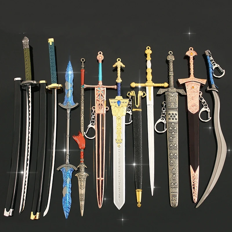 لعبة نموذج Greatsword على شكل قمر غامق ، حلقة إلدن ، سلسلة مفاتيح معدنية كاملة ، سلاح قابل للتحصيل ، دلاية ، حلي السيف المحيطي