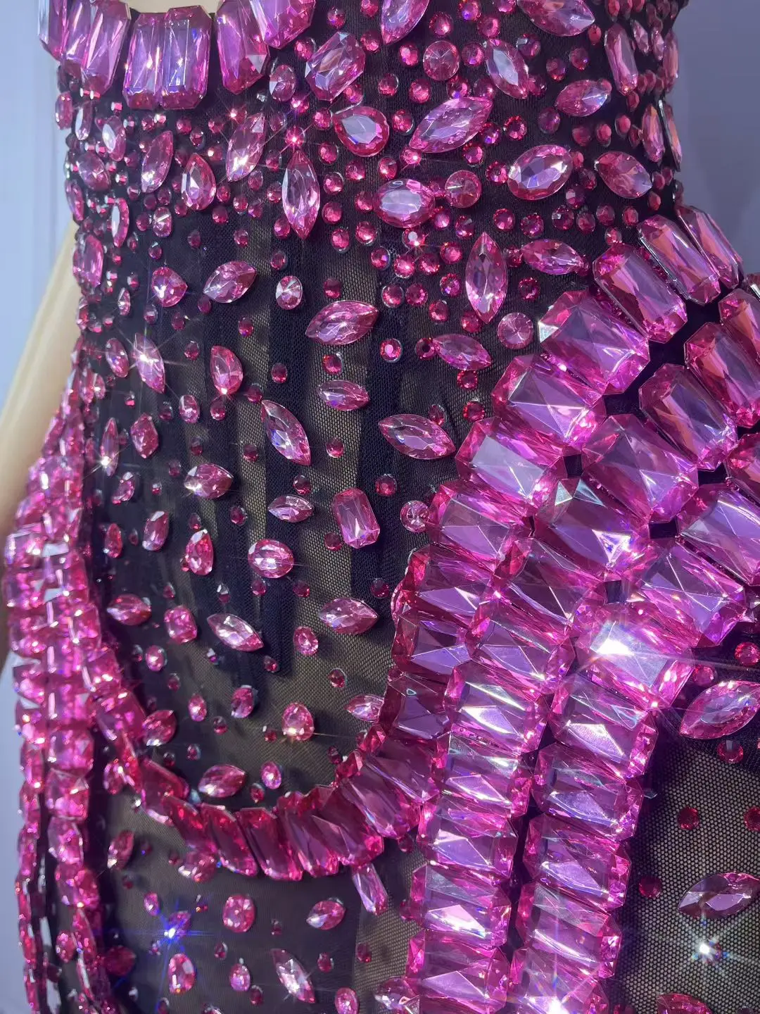 Meihongguan فستان سهرة فاخر دبي متألق حجر الراين مثير جوفاء شاش شفاف فستان عيد ميلاد كوكتيل رداء حفلات