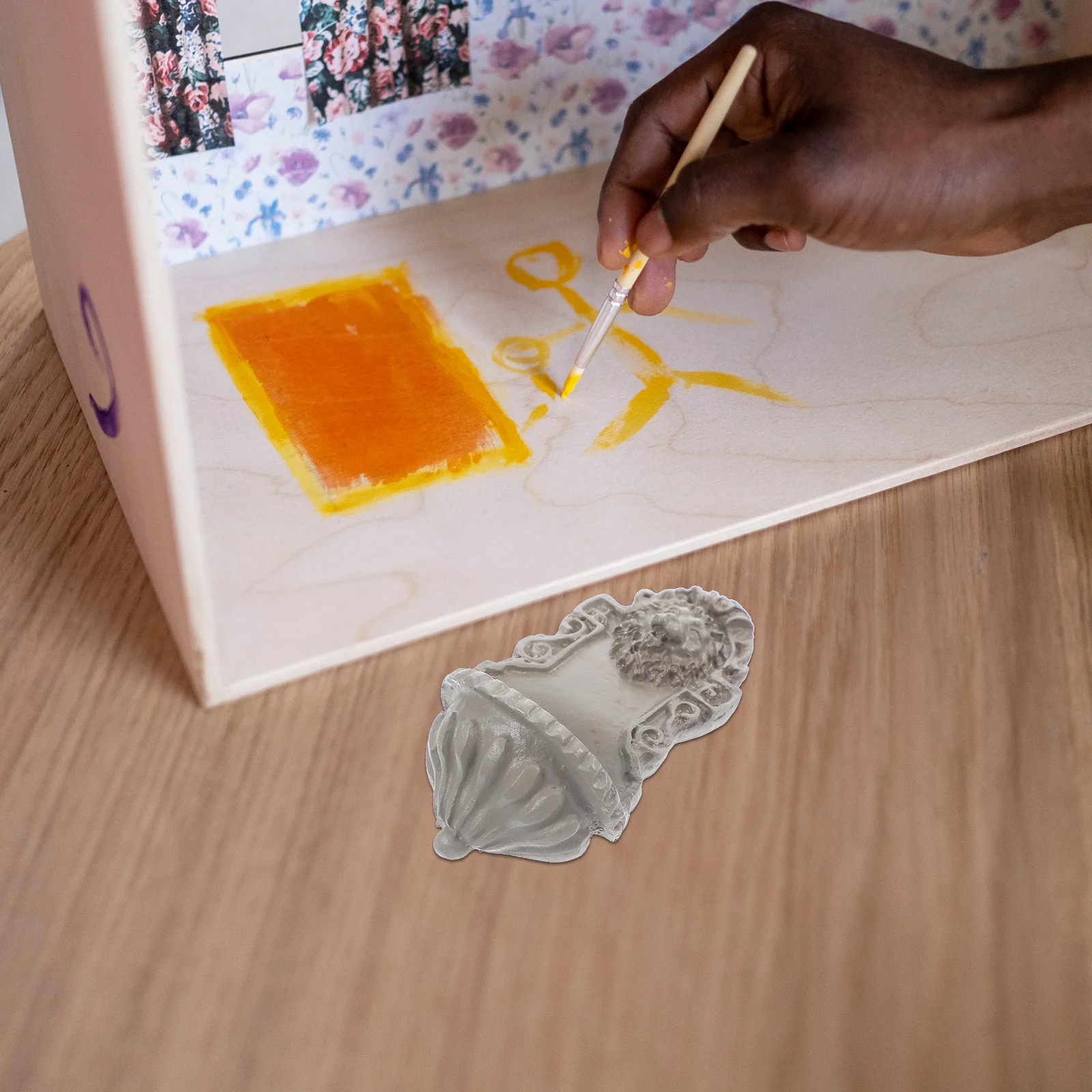 ديكور جداري على شكل رأس أسد مصنوع من الراتنج لتزيين بيوت الدمى والحدائق الخارجية ونوافير الحدائق وديكورات المناظر الطبيعية المصغرة