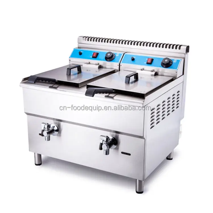 18 Litres kitchen equipment commercial table top fast food double tank gas fryer