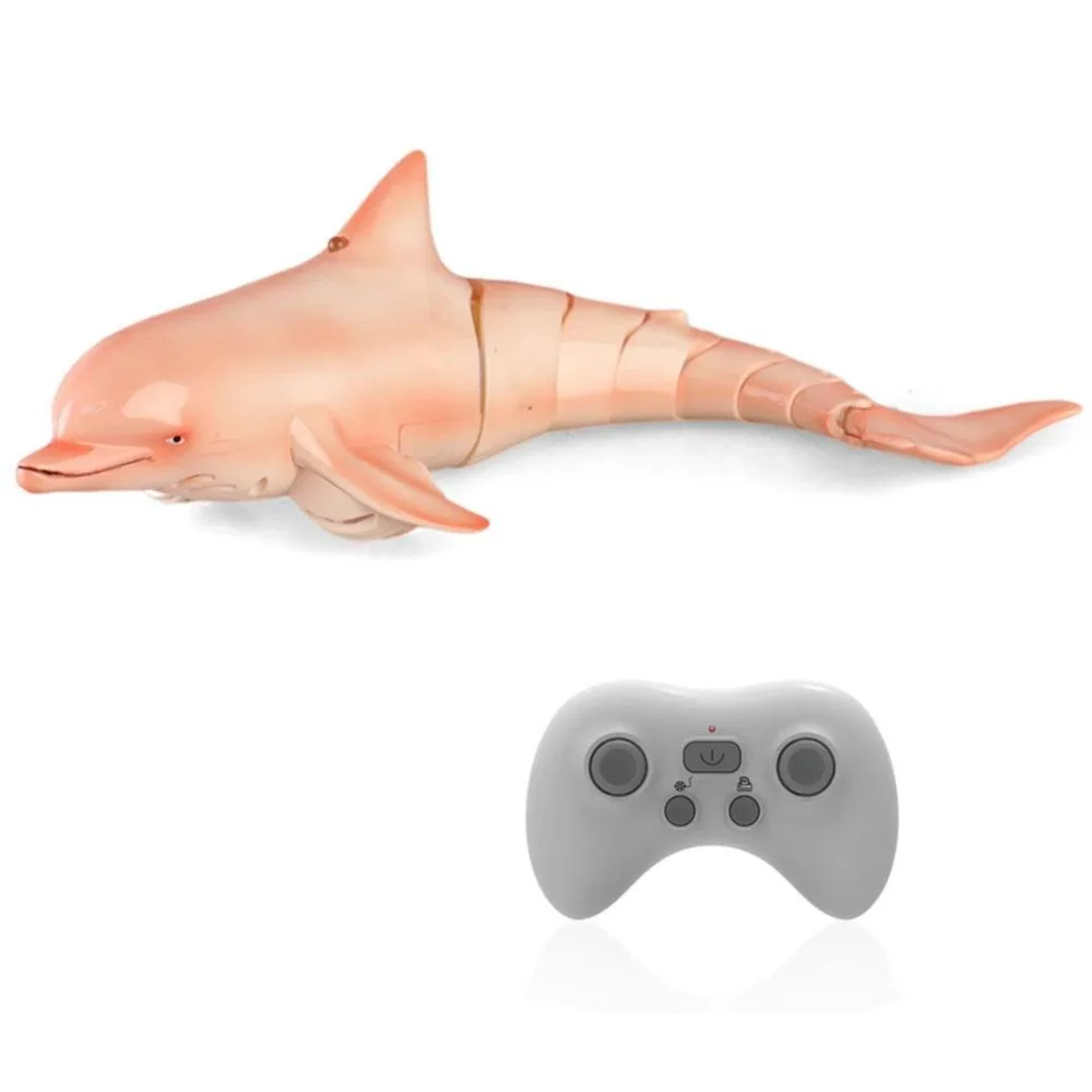 New 2.4G Simulation Dolphin Toy Waterproof Cool Lights RC Dolphin Boat Plastic Programmable Remote Control Toy Pools