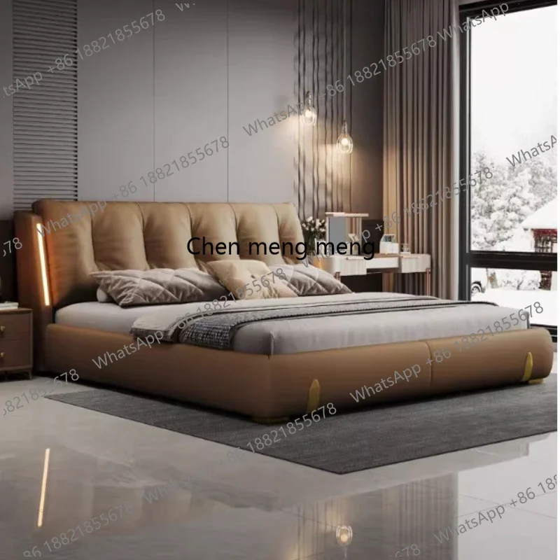 

Горячая распродажа: Итальянская роскошная двуспальная кровать 180x200 см, скандинавская свадебная кровать с подсветкой, размер King Size/Queen Size, для спальни (Cama Casal)