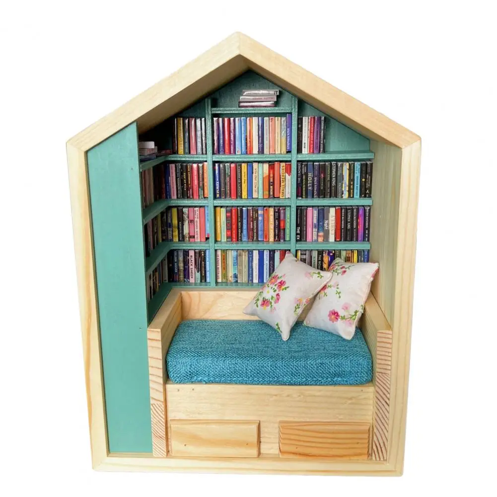 

Mini Bookshelf Ornament Anxiety Relief Mini Bookshelf 200 Mini Book Sculpture for Literature Art Admirers Shake Away for Book