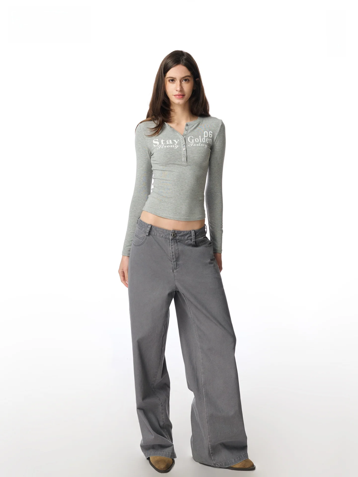 

Женские рабочие брюки Yuuue из чистого хлопка, свободные, широкие, прямые, повседневные, винтажные, уличный стиль, весна 2026