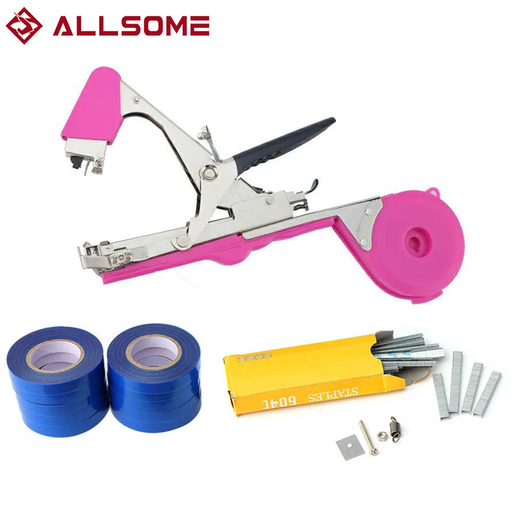 ALLSOME Plant Branch Tapetool Tapener Tapes Garden Tools Plant Tying Packing Vegetable Stem Strapping with 10 Roll Tapes HT2606