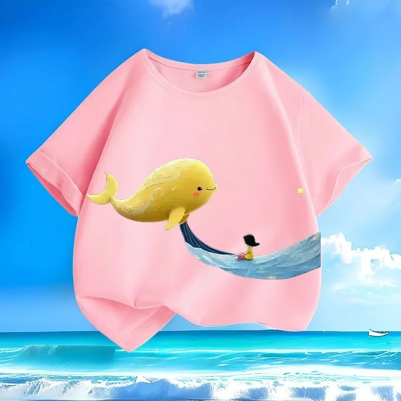 

Футболка детская «Книжный кита» (желто-синяя, контрастная), удобная, свободная, дышащая, с забавным мультяшным принтом, по низкой цене (акция ограничена по времени)