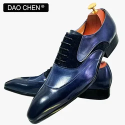 LUXURY HANDMADE MEN REAL LEATHER SHOES LACE UP MENS DRESS SHOES POINTED TOE WEDDING OFFICE BUSINESS OXFORD SHOES FOR MEN