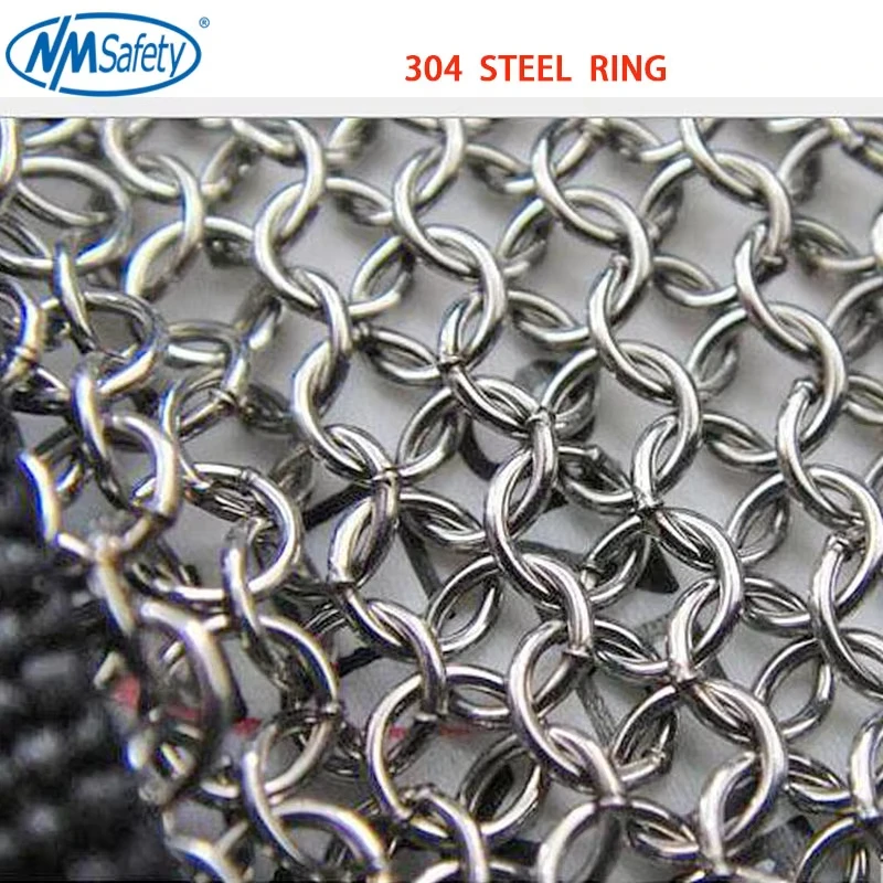 304 Stainless Steel Cut-Resistant Butcher Gloves with Chainmail Mesh for Fish And Meat Cutting Kitchen Protection