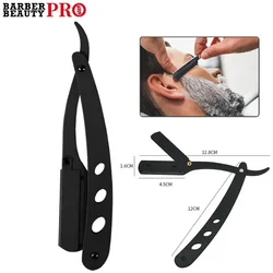 Barber All-Steel Razor Stainless Steel Hairdressing Knife Holder Manual Razor Hairdressing Shaving Face Trimming Knife Holder