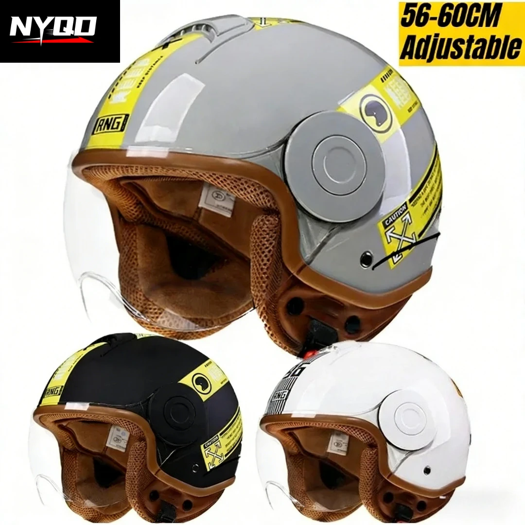 

Мотошлемы в корейском винтажном стиле для пар, 3/4 шлем, электрический полушлем, дышащий мотошлем (каско мото)