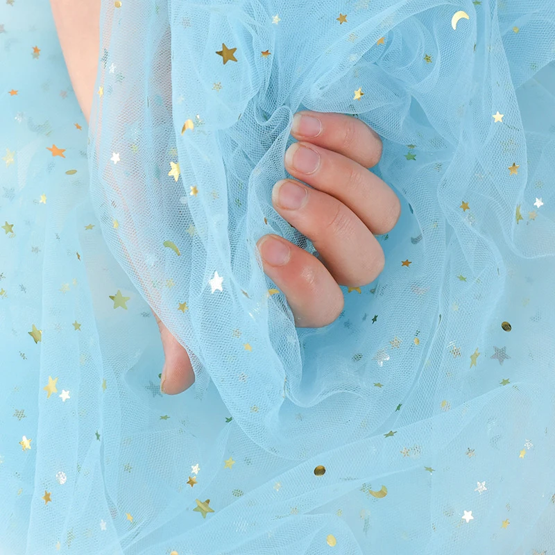 Nail Photo Shooting Props Gauze With Starry Sky Photography Background Tulle Items Photography Backdrops Decoration Materials