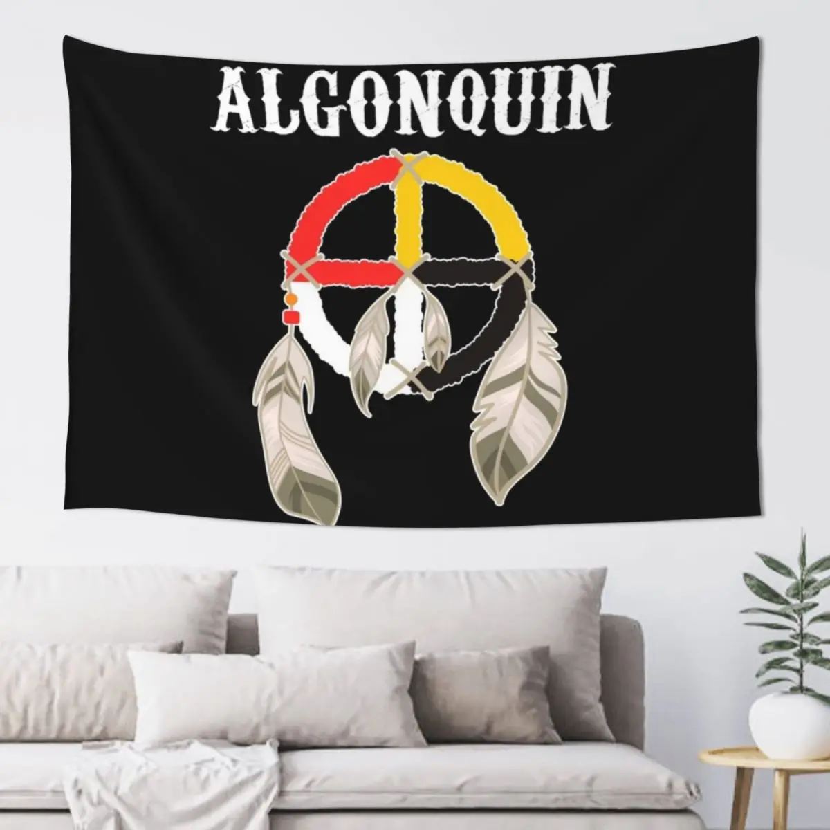 Algonquin Native Tribe Anishinaabeg People Medicine Wheel Tapestry Custom Hanging Wall Tapestry