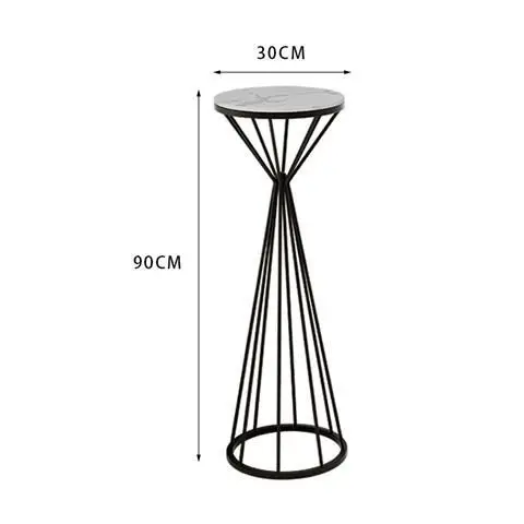 

Nordic light living room sofa edge flower stand, floor-to-ceiling modern simple marble shelf ornament next to indoor TV c