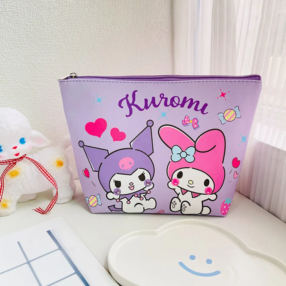 Sanrio Pu borse per cosmetici borse per cartoni animati carini borse per pochette di grande capacità borsa portatile impermeabile zaini per borse Kawaii