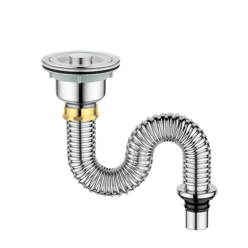 

Kitchen Stainless Steel Sink Drain Filter Single Tank Drain Pipe Deodorant Wash Basin Sewer Drainer for Bathroom Kitchen Parts