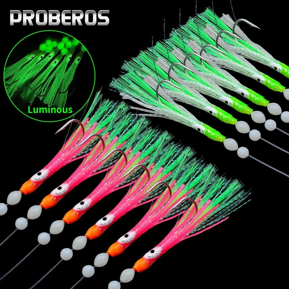 

18pcs Rigs String Hooks Luminous Cluster Lures Artificial Eel Sabiki Luminous Fishes Lure High Quality Luminous