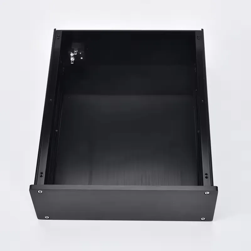 Nowa obudowa z czarnego aluminium 2609 DIY HIFi Project Box Obudowa wzmacniacza Rozmiar 260 * 90 * 311 mm — zdjęcie produktu 4