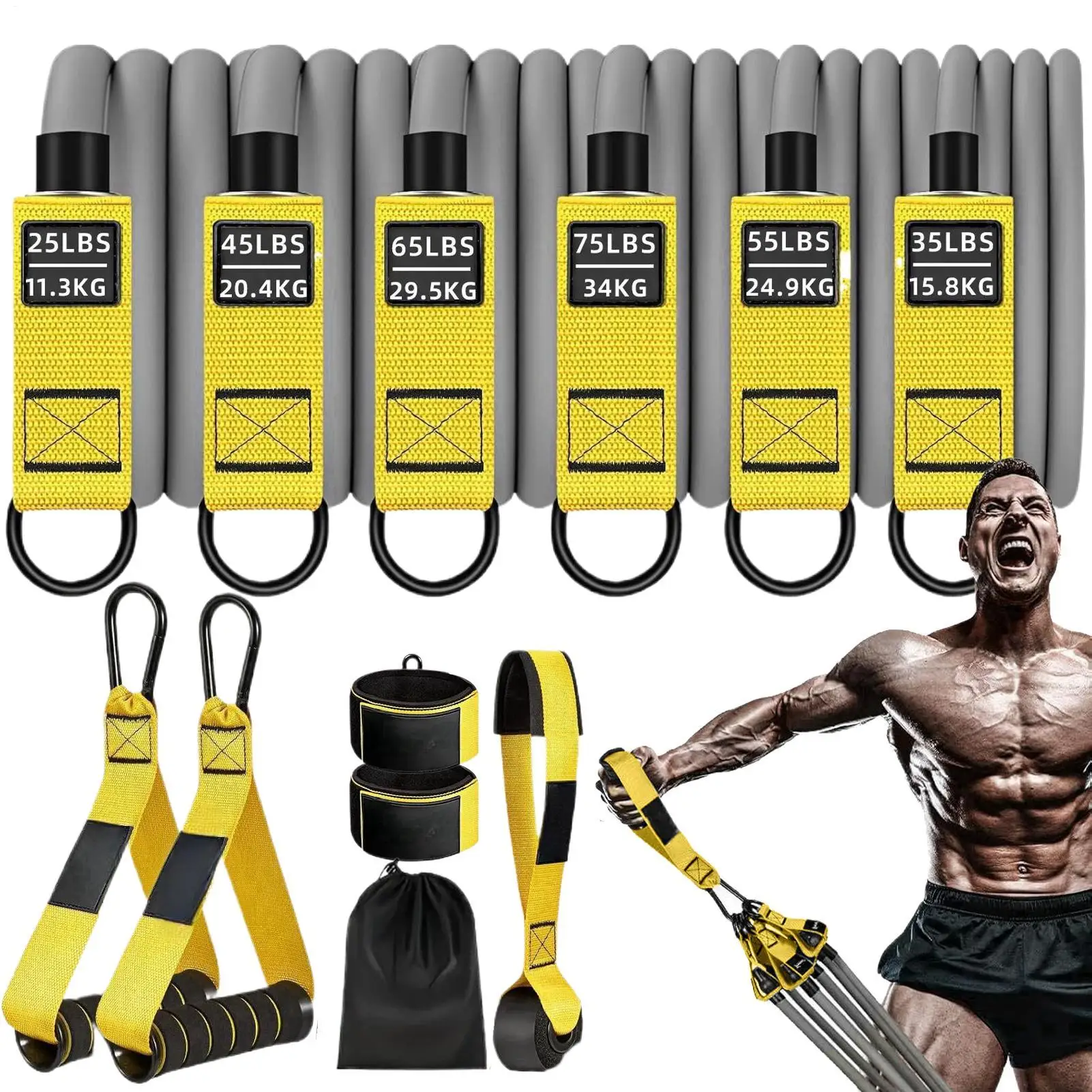 

Elastic Bands For Exercise Elastic Exercise Bands Non-Slip Portable Strap Strength Training Equipment For Physical Home Outdoor