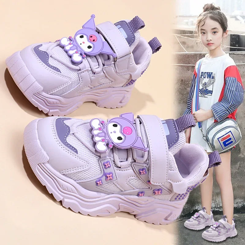 Girly Heart Kuromi Anime Kawaii Sanrio Casual Shoes Cute Cartoon Ins Breathable Fashion Children Sneakers Gifts for Kids