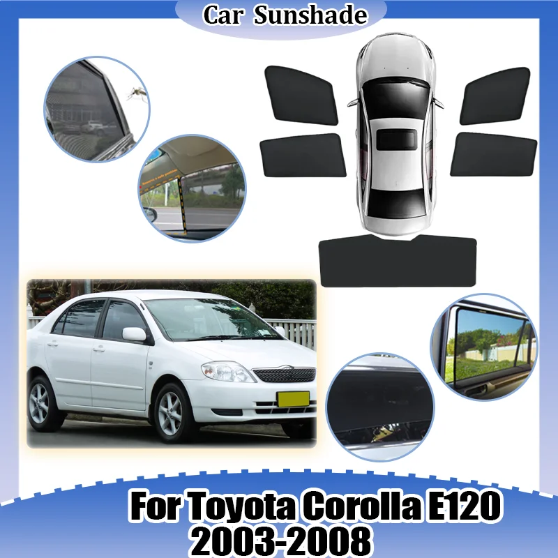 

Сетчатая солнцезащитная шторка для автомобиля Toyota Corolla E120 2003~2008, защита от УФ-излучения, дышащие шторки для окон, аксессуары для авто