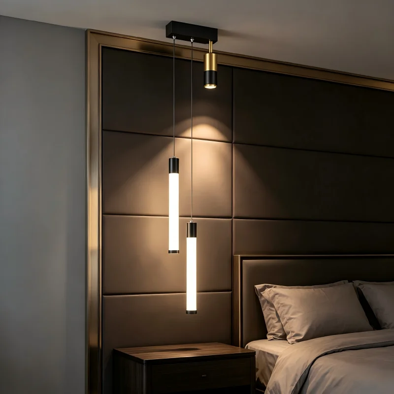 2026 Modern Bedroom Bedside Chandelier, Simple Red Net Wall Lamp For Living Room, Small Single-Head Background Light, No Owner D