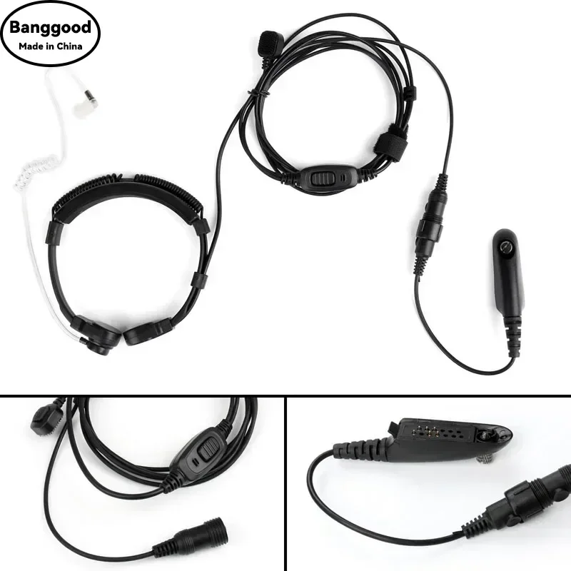 

Flexible Air Tube Throat Controlled PTT Microphone Earphone Headset for Motorola GP328 GP338 GP340 GP380 Radio Walkie Talkie