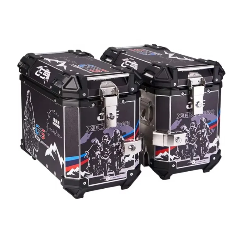 

STLF Aluminium Alloy Maxi-Scooter Motor X-Size Motorbike Case Baggage Luggage for F850GS Motorcycle Exhausted Side Pannier B