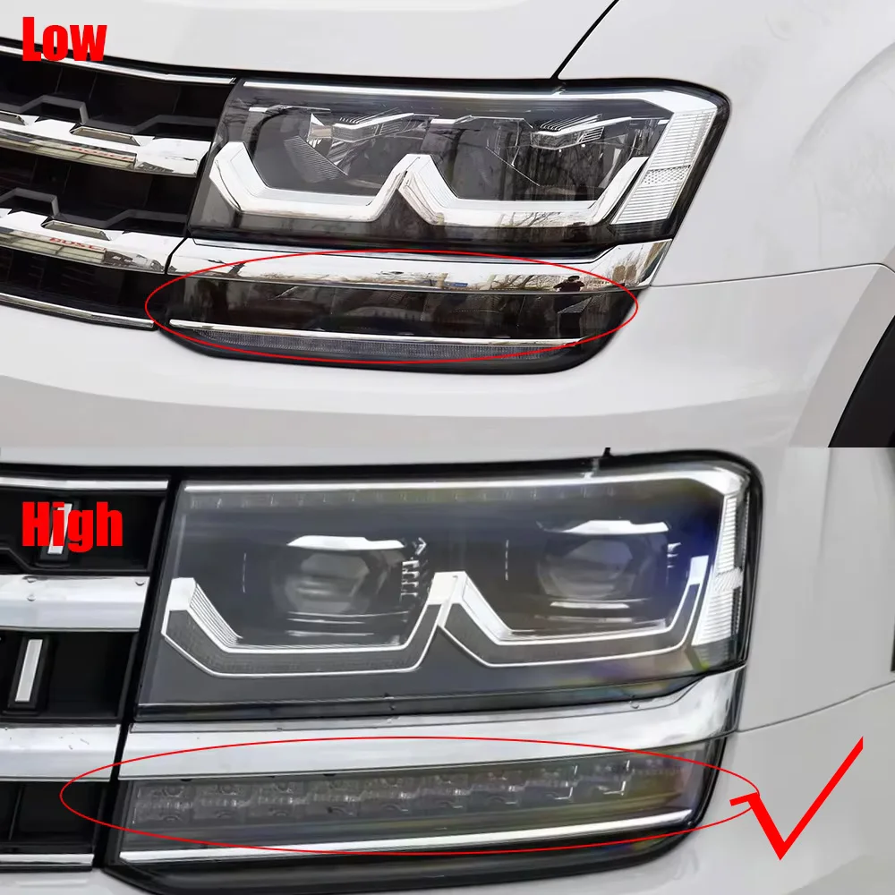 Car Headlight Cover Lampcover For Volkswagen VW Teramont 2017-2020 (High configuration) Lampshade Lamp Lens Case Auto Light Caps