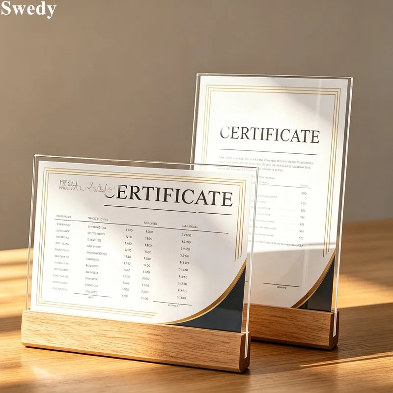 4 Pieces A5 148X210MM Acrylic Sign Holder Display Stand Restaurant Menu Paper Holder Price Label Holder Photo Poster Frame