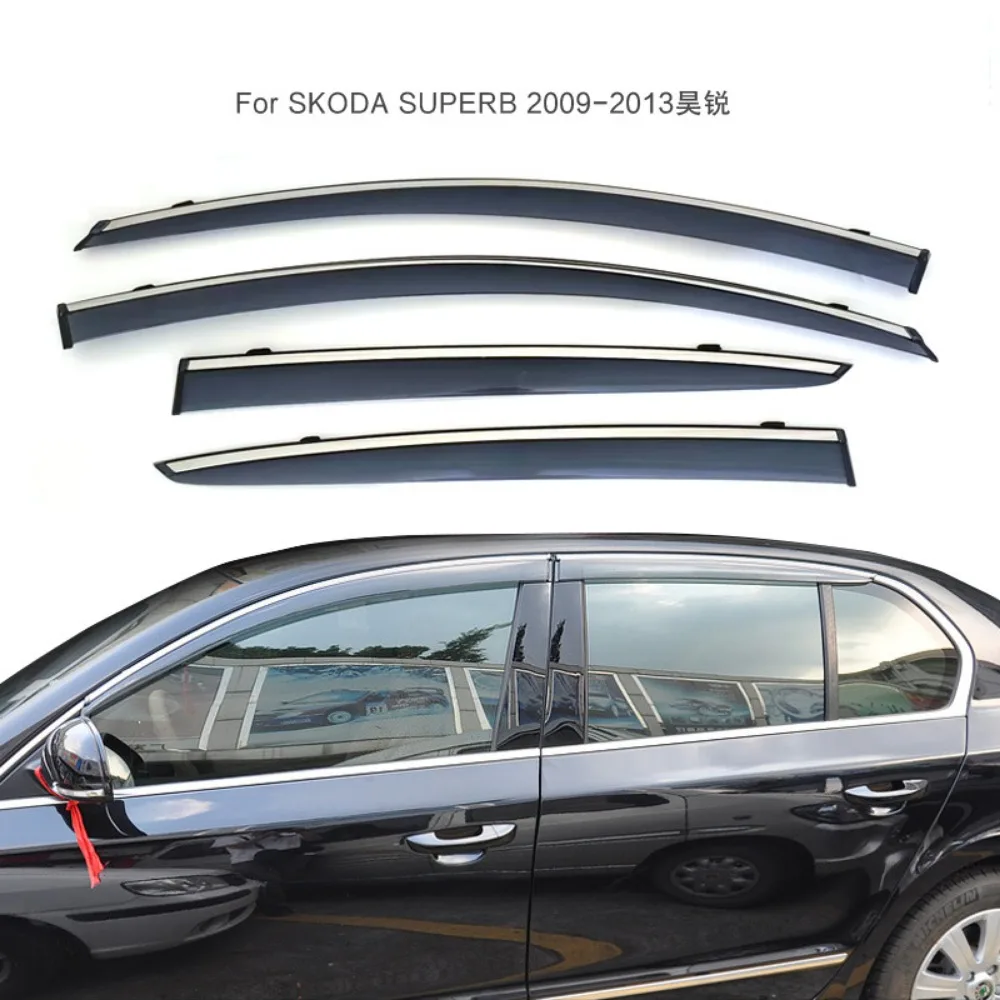 For Skoda Superb 2009-2013 Window Visor Rain Exterior Part Body Kit Accessories