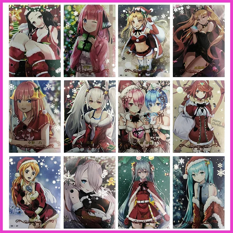 

Anime Goddess Story Rare SD Refractive Flashcards Nezuko Nakano Nino Tohsaka Rin Toys for boys Collectible Cards Birthday Gift