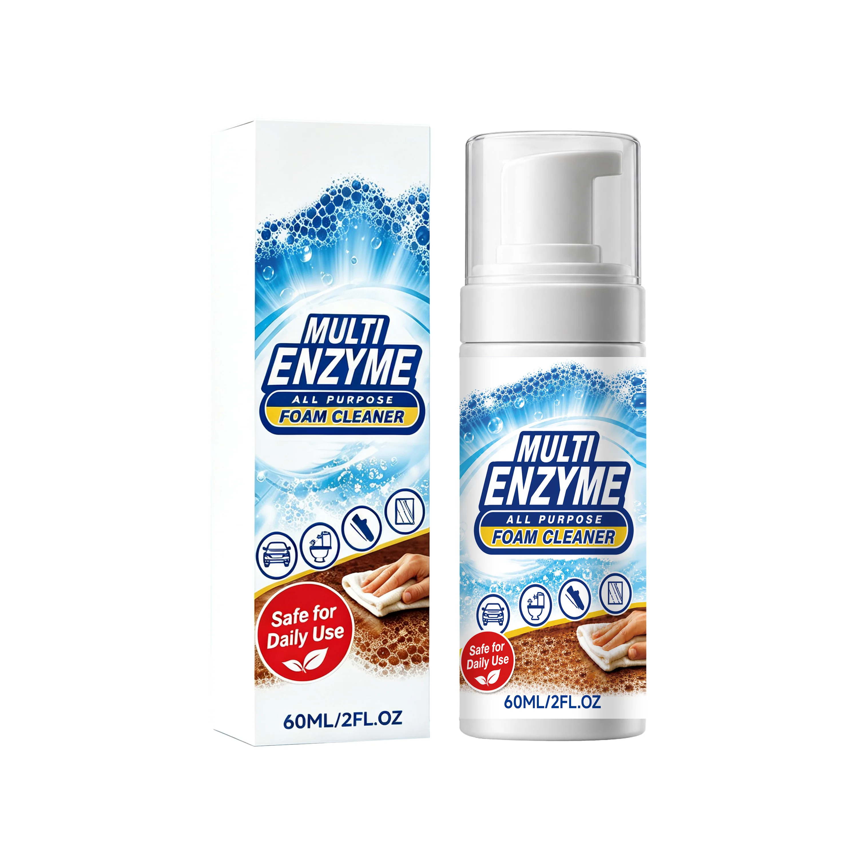Multi-Purpose Foam Cleaner, Multi-Scene Use for Kitchen Bathroom Car Interior, Easy Remove Daily Stains, Convenient Household Cleaning Foam Spray