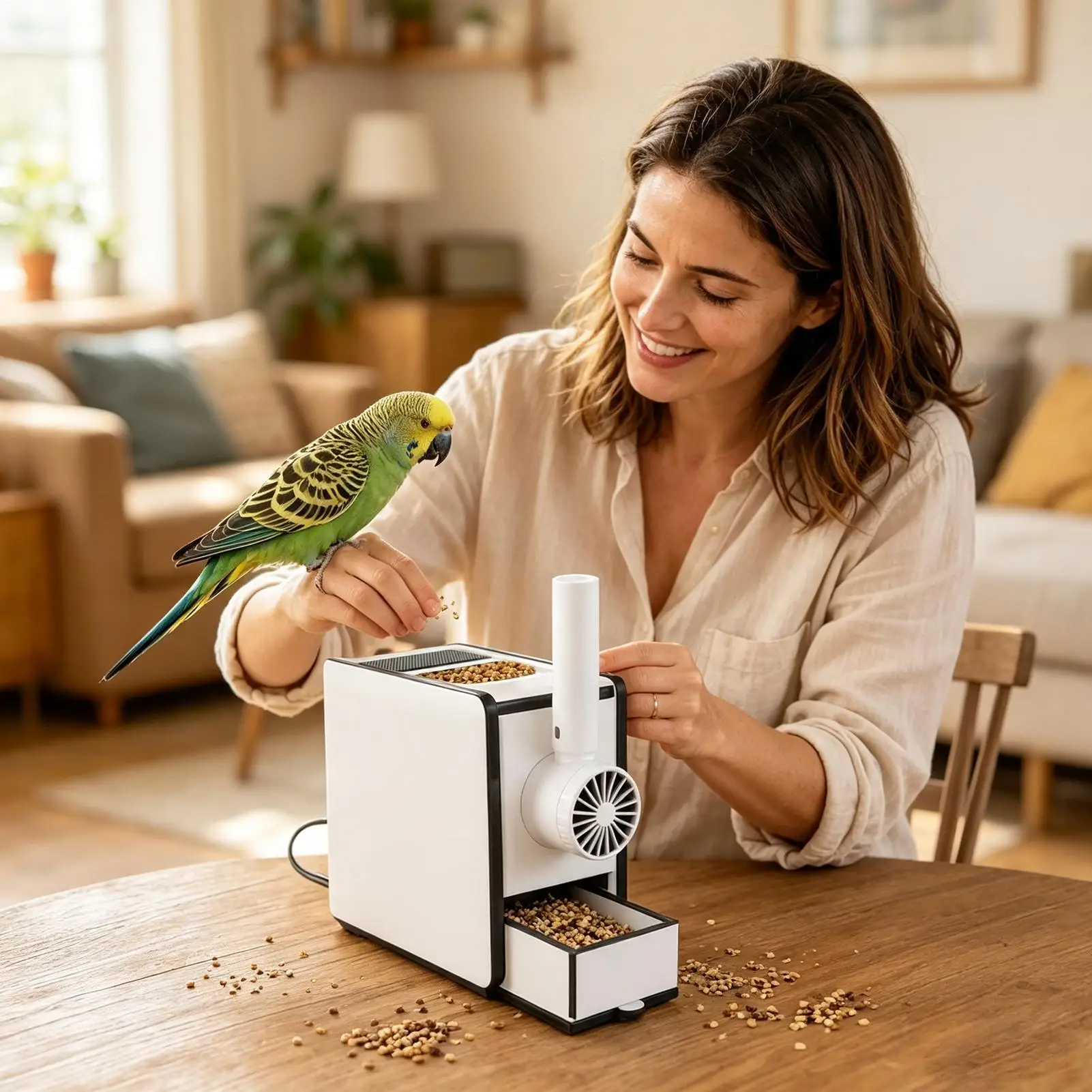 Bird Feed Shell Blowing Machine Hull Remover Grain Splitter With Drawer Bird Feed Blowing Machine For Home Garage Workshop