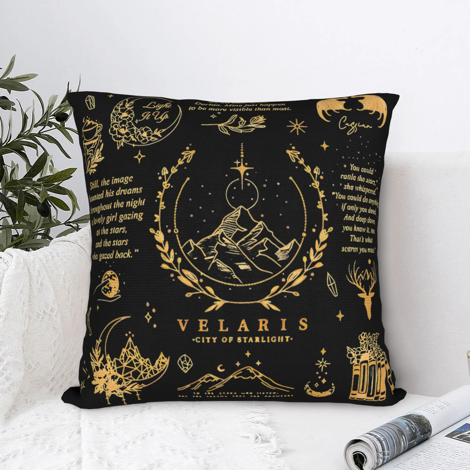 Soft Velaris City of Starlight Pillowcase Polyester Cushion Cover Decorations The Night Court Pillow Case Cover Sofa Zippered
