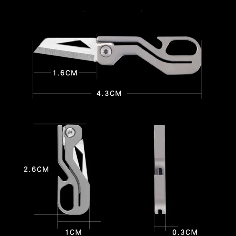 Mini couteau pliant en alliage de titane TC4, porte-clés portable EDC, couteau pendentif, déballage express, couteau de poche, outil EDC, cadeau,