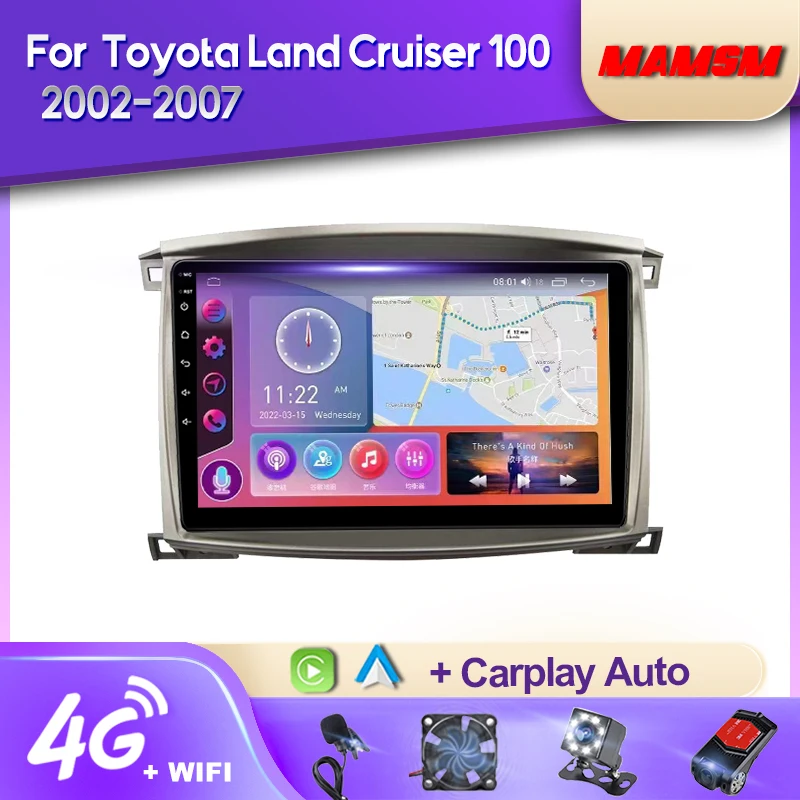 

MAMSM 2K QLED Android 12 Car Radio For Toyota LAND CRUISER 100 2002-2007 Multimedia Video Player 4G GPS Carplay Autoradio Stereo