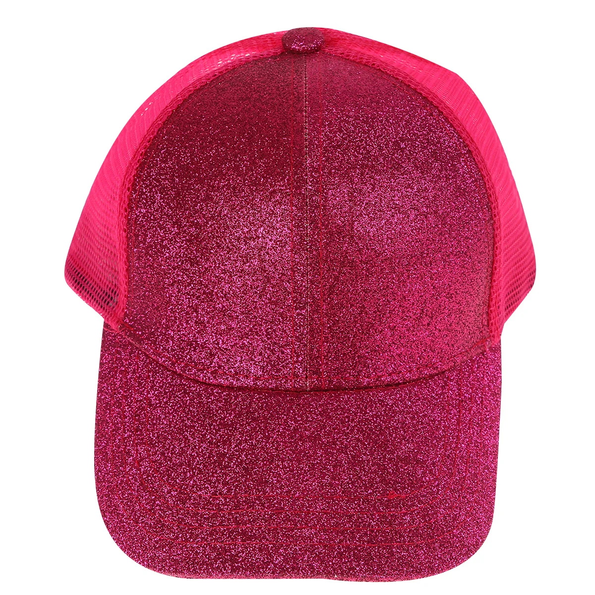 1 Stück glitzernde, einfarbige Mütze, Sommer-Baseballmütze, stilvoll, für Damen und Mädchen, ideal für Strand, Reisen, Urlaub, Rosy