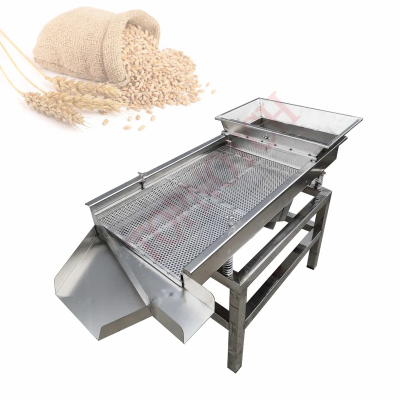 

Commercial Mesh Food Vibrating Sieve Machine Shaker Screener Deck Impurities Remover Large Granular Material Screening