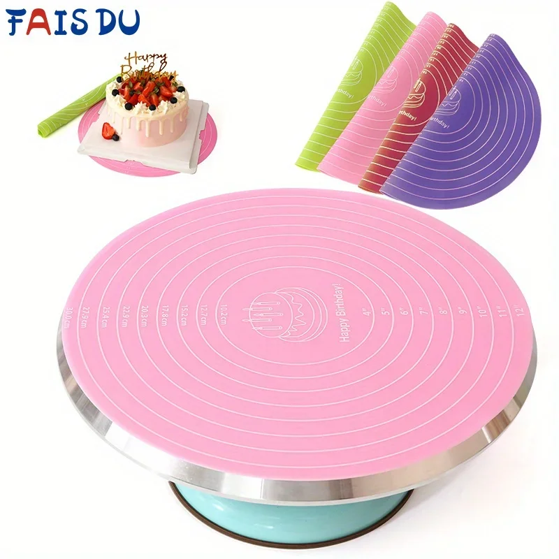 Cake Turntable Pat Silicone Baking Mat For Cake with Size Non-stick High Temperature Resistant Bake Tool Kitchen Gadget