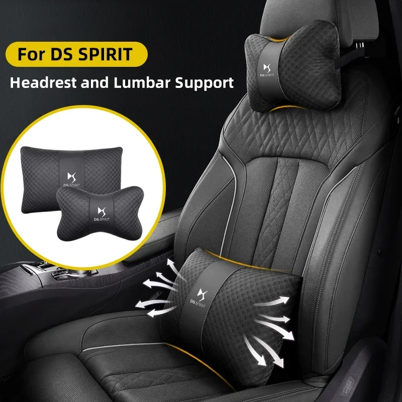 

Ice Silk Car Neck Pillow Protection Lumbar Backrest pad for DS SPIRIT DS3 DS4 DS5 DS6 DS7 150e 5LS Seat Headrest Waist Support