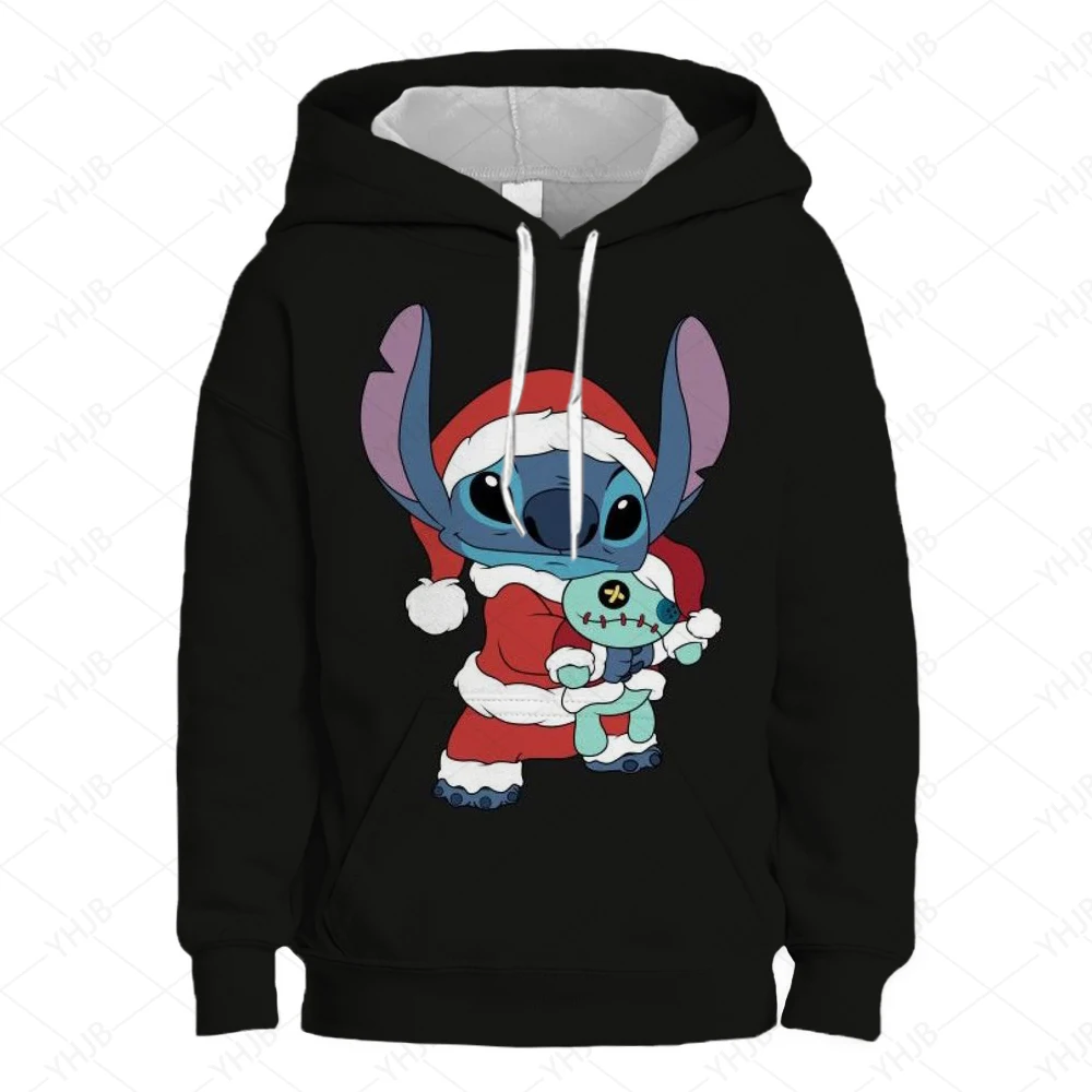 Disney Christmas Stitch Children\'s Street Fashion Sweater Boys and Girls\' Top Children\'s Sports Hoodie Outdoor Sports Hoodie