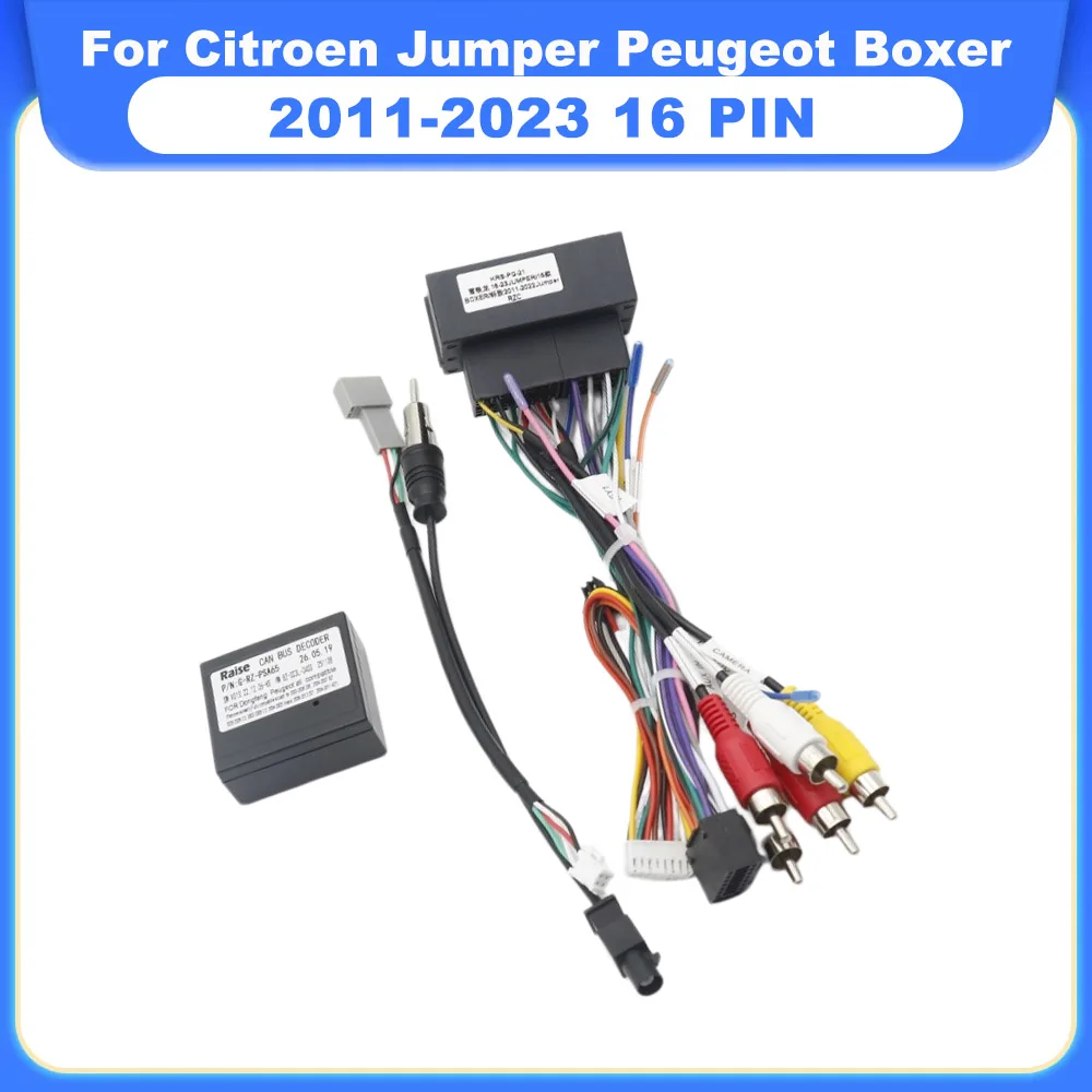 16 Pin Automotive Wire Loom Power Cable With CANBUS Protocol Decoder For Citroen Jumper Peugeot Boxer 2011-2023