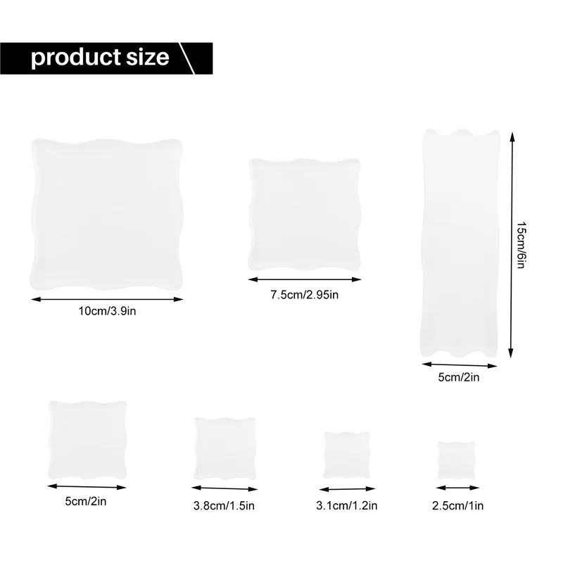 A59E-7-teiliges transparentes Stempelblock-Set, Acryl-Stempelblöcke-Werkzeugset mit Gitter für Scrapbooking, Bastelarbeiten, Karten, Zeitplanbuch